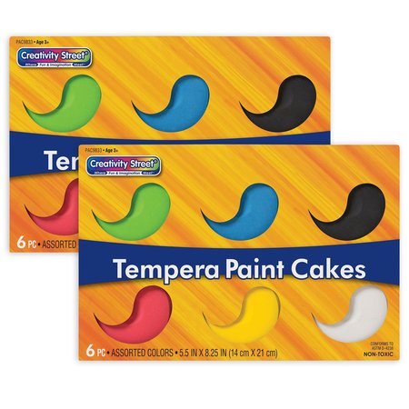 CREATIVITY STREET Tempera Cakes, 6 Assorted Colors, 2PK PAC9833